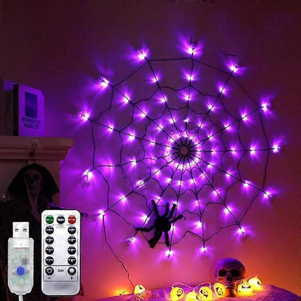 Halloween Spiderweb LED String Lights, Decorative Party Lighting