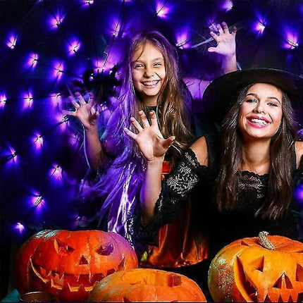 Halloween Spiderweb LED String Lights, Decorative Party Lighting