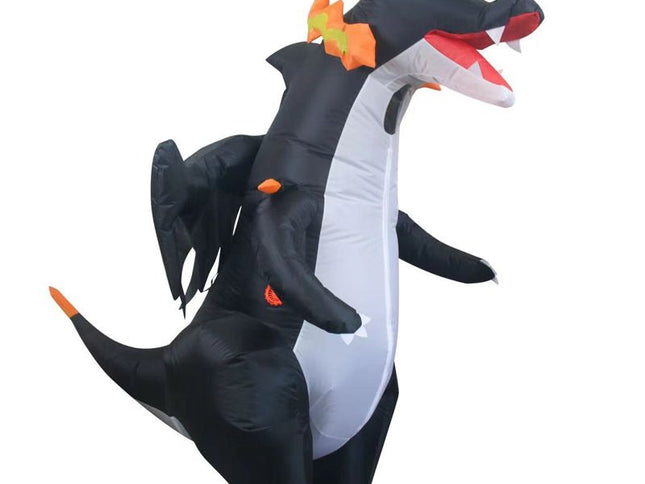 Fire Breathing Dragon Cartoon Costumes Air Model Inflatable Costume Funny Dress Up Props Halloween Party Clothes Adult One Size