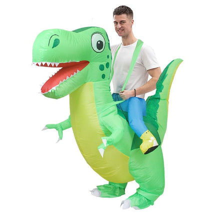Ride On Cartoon Dinosaur Cartoon Costumes Air Model Inflatable Costume Funny Dress Up Props Halloween Party Clothes Adult One Size
