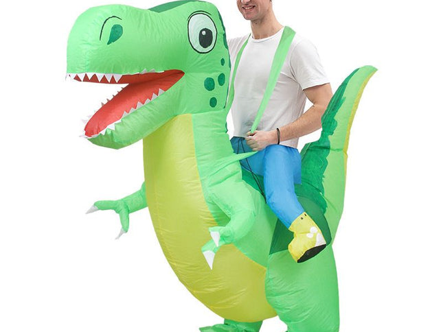 Ride On Cartoon Dinosaur Cartoon Costumes Air Model Inflatable Costume Funny Dress Up Props Halloween Party Clothes Adult One Size