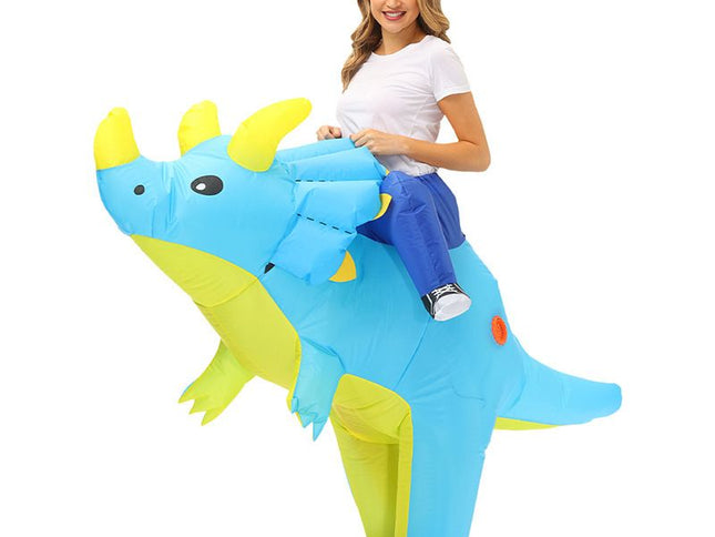 Ride On Triceratops Inflatable Costume ‚Äì Adult One Size