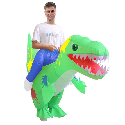 Graffiti Dinosaur Cartoon Costumes Air Model Inflatable Costume Funny Dress Up Props Halloween Party Clothes Adult One Size