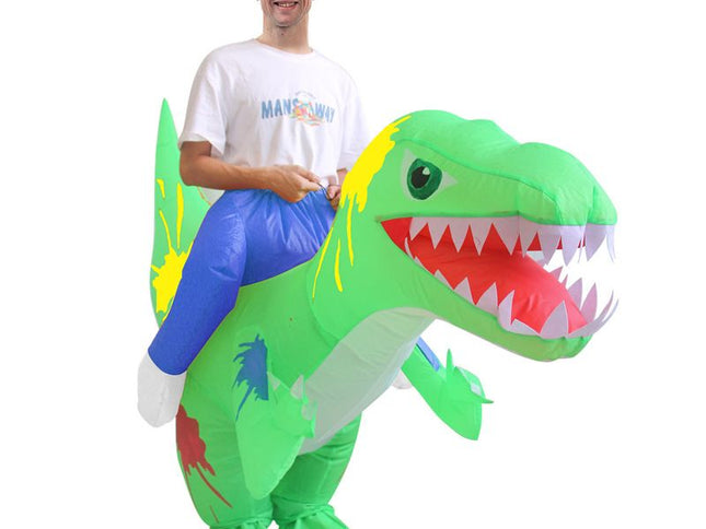 Graffiti Dinosaur Cartoon Costumes Air Model Inflatable Costume Funny Dress Up Props Halloween Party Clothes Adult One Size