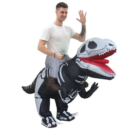 Ride On Skeleton Dragon Cartoon Costumes Air Model Inflatable Costume Funny Dress Up Props Halloween Party Clothes Adult One Size