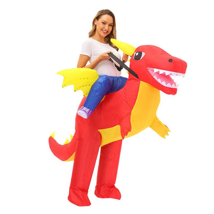 Ride On Winged Dinosaur Cartoon Costumes Air Model Inflatable Costume Funny Dress Up Props Halloween Party Clothes Adult One Size