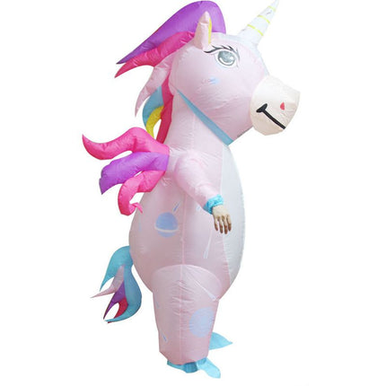 Galaxy Winged Unicorn Cartoon Costumes Air Model Inflatable Costume Funny Dress Up Props Halloween Party Clothes Adult One Size