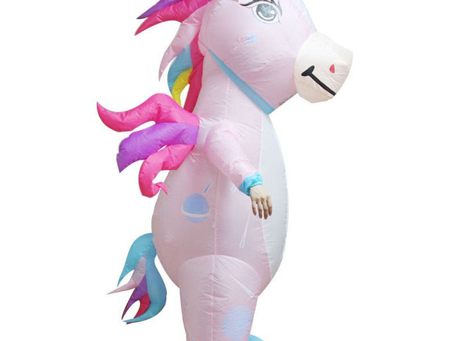 Galaxy Winged Unicorn Cartoon Costumes Air Model Inflatable Costume Funny Dress Up Props Halloween Party Clothes Adult One Size