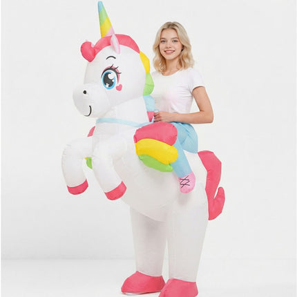 Ride On Unicorn Cartoon Costumes Air Model Inflatable Costume Funny Dress Up Props Halloween Party Clothes Adult One Size
