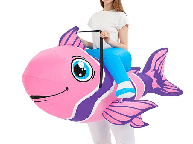 Ride On Fish Cartoon Costumes Air Model Inflatable Costume Funny Dress Up Props Halloween Party Clothes Adult One Size