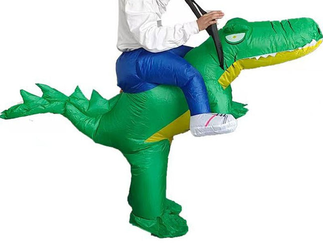 Ride On Crocodile Cartoon Costumes Air Model Inflatable Costume Funny Dress Up Props Halloween Party Clothes Adult One Size