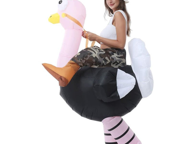 Pink Ride On Ostrich Inflatable Costume ‚Äì Adult One Size