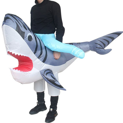 Ride On Shark Cartoon Costumes Air Model Inflatable Costume Funny Dress Up Props Halloween Party Clothes Adult One Size