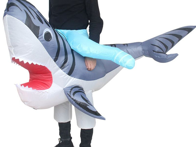 Ride On Shark Cartoon Costumes Air Model Inflatable Costume Funny Dress Up Props Halloween Party Clothes Adult One Size