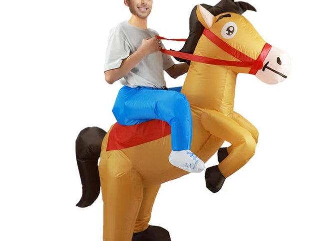Ride On Horse Cartoon Costumes Air Model Inflatable Costume Funny Dress Up Props Halloween Party Clothes Adult One Size