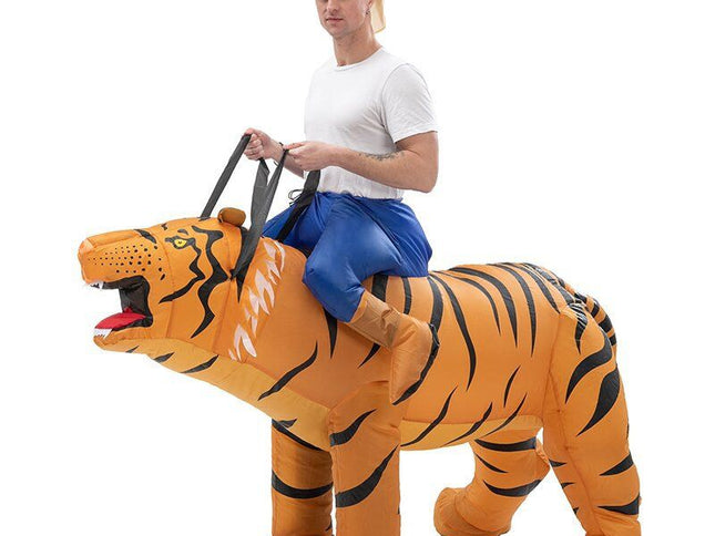 Ride On Tiger Inflatable Costume ‚Äì Adult One Size