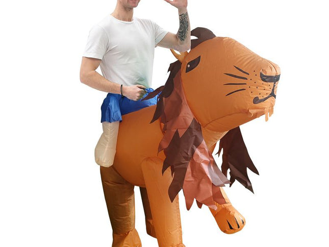 Ride On Lion Cartoon Costumes Air Model Inflatable Costume Funny Dress Up Props Halloween Party Clothes Adult One Size