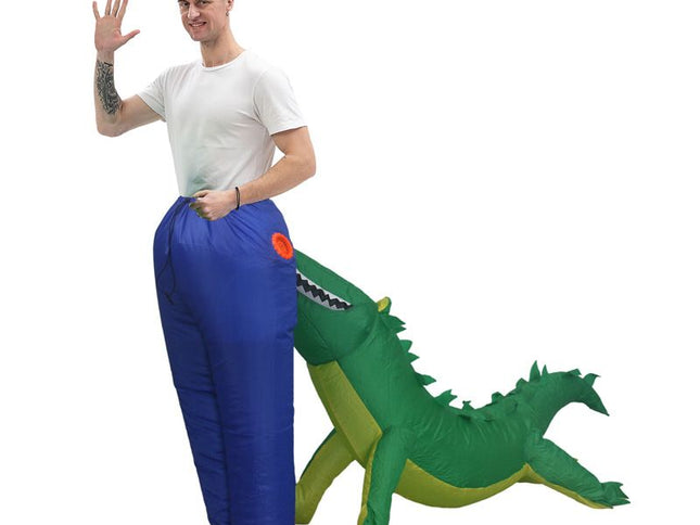 Crocodile Bite Costume Cartoon Costumes Air Model Inflatable Costume Funny Dress Up Props Halloween Party Clothes Adult One Size