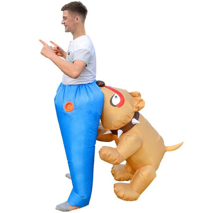 Dog Bite Costume Cartoon Costumes Air Model Inflatable Costume Funny Dress Up Props Halloween Party Clothes Adult One Size