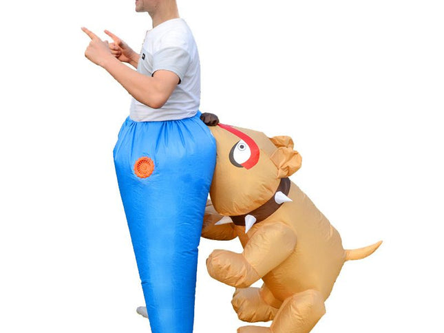 Dog Bite Costume Cartoon Costumes Air Model Inflatable Costume Funny Dress Up Props Halloween Party Clothes Adult One Size