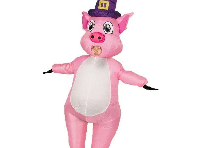 Witch Pig Cartoon Costumes Air Model Inflatable Costume Funny Dress Up Props Halloween Party Clothes Adult One Size