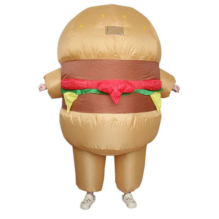 Hamburger Cartoon Costumes Air Model Inflatable Costume Funny Dress Up Props Halloween Party Clothes Adult One Size