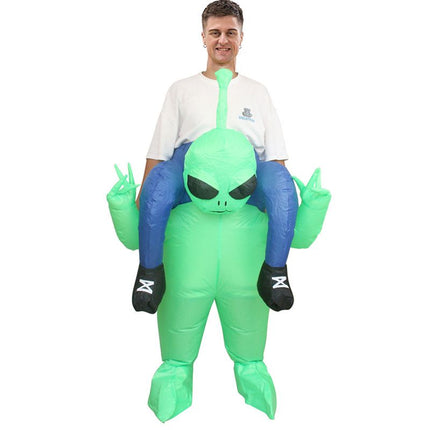 Ride On Alien Cartoon Costumes Air Model Inflatable Costume Funny Dress Up Props Halloween Party Clothes Adult One Size