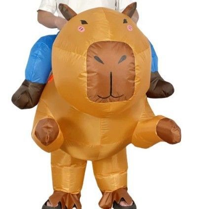 Ride On Capybara Cartoon Costumes Air Model Inflatable Costume Funny Dress Up Props Halloween Party Clothes Adult One Size