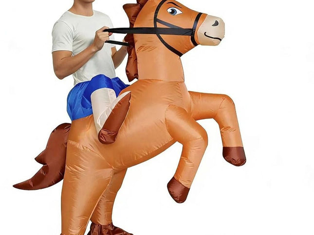 Horse Rider Cartoon Costumes Air Model Inflatable Costume Funny Dress Up Props Halloween Party Clothes Adult One Size