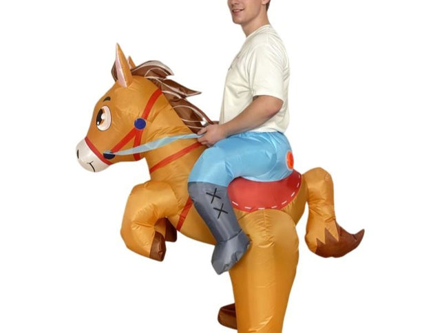 Red Saddle Horse Inflatable Costume ‚Äì Adult One Size