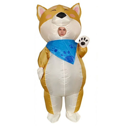 Shiba Inu Cartoon Costumes Air Model Inflatable Costume Funny Dress Up Props Halloween Party Clothes Adult One Size