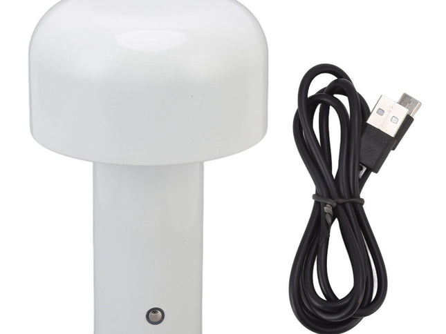 USB Mushroom Light Touch Control Mini Light Night Light with Adjustable Brightness 3 Color Temperature Dimmable White