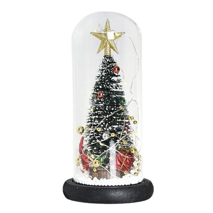 Christmas Tree in Glass Dome LED Glass Cover Ornaments Cedar Window Shooting Props Gifts for Girlfriends and Lovers