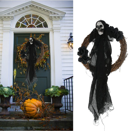 Halloween Ghosts Wreath Front Door Hanging Wreath Ghosts House Decoration Props Halloween Ornaments for Festival Decoration