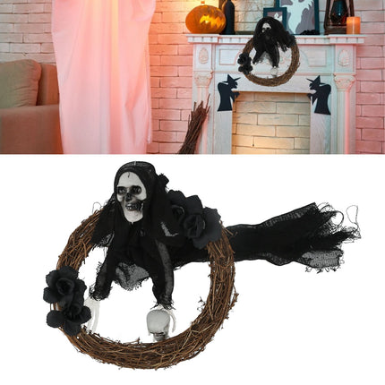 Halloween Ghosts Wreath Front Door Hanging Wreath Ghosts House Decoration Props Halloween Ornaments for Festival Decoration