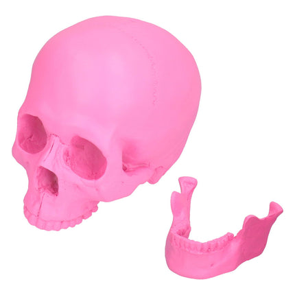 Resin Halloween Skull Decor Festival Home Props Fake Whole Person Skull Ornaments Pink