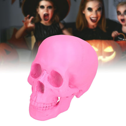 Resin Halloween Skull Decor Festival Home Props Fake Whole Person Skull Ornaments Pink
