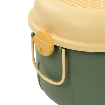 Toy Storage Box Multi Purpose Cute Duck Cover Plastic Clothes Organize Box with Wheel for Children Green (Large)