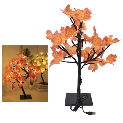 Fall Tree LED 24 Lights Warm Light Beads Romantic Style USB Power Supply Fall Light Up Thanksgiving Tree 5V