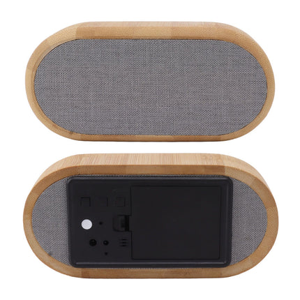 Wooden Alarm Clock Digital Voice Control LED Glowing USB Plug in Electronic Alarm Clock Home Decoration