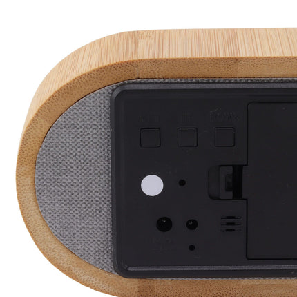 Wooden Alarm Clock Digital Voice Control LED Glowing USB Plug in Electronic Alarm Clock Home Decoration