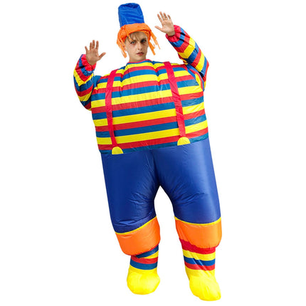 Inflatable Clown Costume Blow Up Joker Jumpsuit for Halloween Cosplay Party Christmas Adult Size