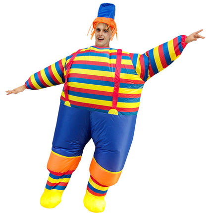 Inflatable Clown Costume Blow Up Joker Jumpsuit for Halloween Cosplay Party Christmas Adult Size
