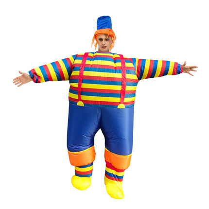 Inflatable Clown Costume Blow Up Joker Jumpsuit for Halloween Cosplay Party Christmas Adult Size
