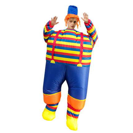Inflatable Clown Costume Blow Up Joker Jumpsuit for Halloween Cosplay Party Christmas Adult Size