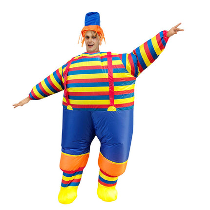 Inflatable Clown Costume Blow Up Joker Jumpsuit for Halloween Cosplay Party Christmas Adult Size