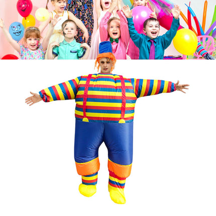 Inflatable Clown Costume Blow Up Joker Jumpsuit for Halloween Cosplay Party Christmas Adult Size