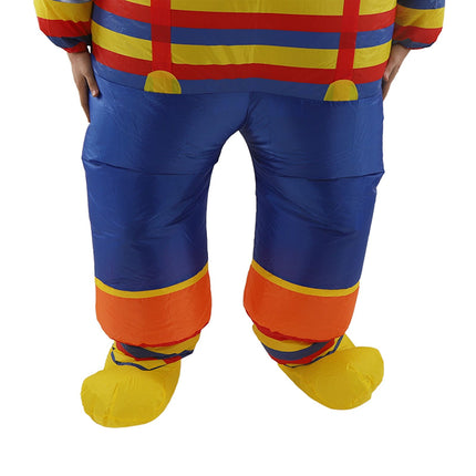 Inflatable Clown Costume Blow Up Joker Jumpsuit for Halloween Cosplay Party Christmas Adult Size