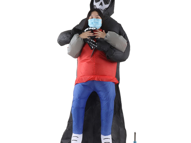 Black Scary Ghost Inflatable Costume Adult Halloween Party Funny Waterproof Cosplay Costume Props