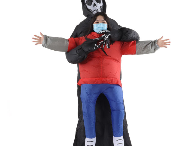 Black Scary Ghost Inflatable Costume Adult Halloween Party Funny Waterproof Cosplay Costume Props